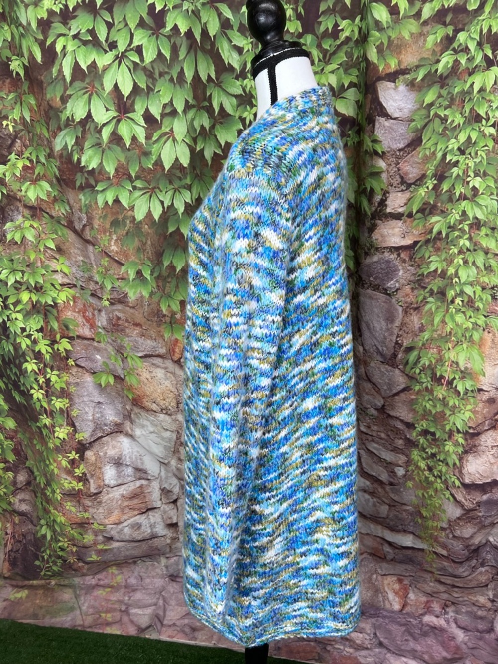 J. JILL Marled Blue Longline Open Cardigan, L - Picture 5 of 10